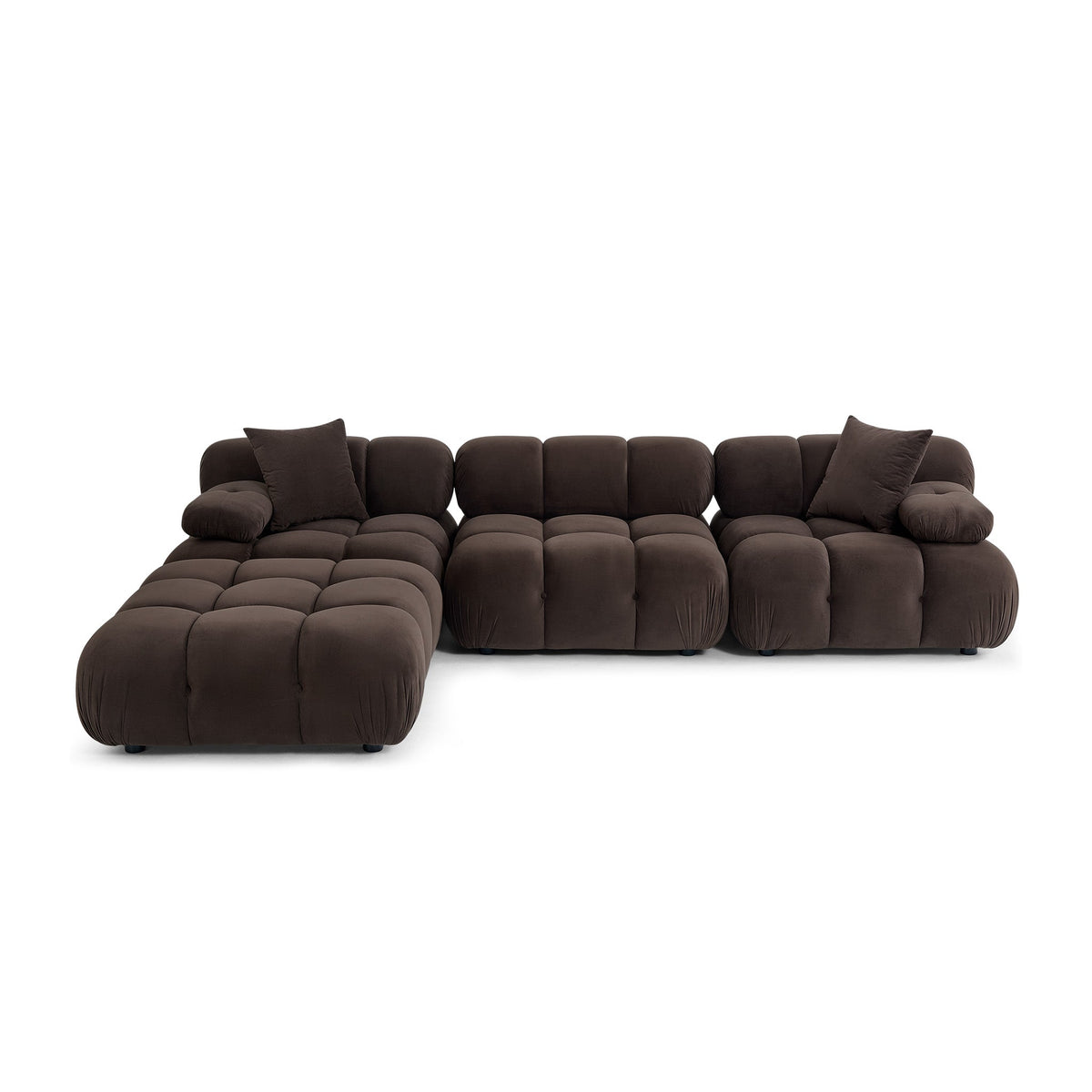 Calliope Dark Brown Performance Velvet 4-piece Modular Sectional by TOV Furniture – photo 1 of 9