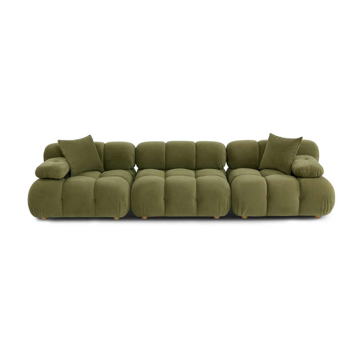 Calliope 118" Olive Green Performance Velvet Modular Sofa by TOV Furniture – photo 1 of 5