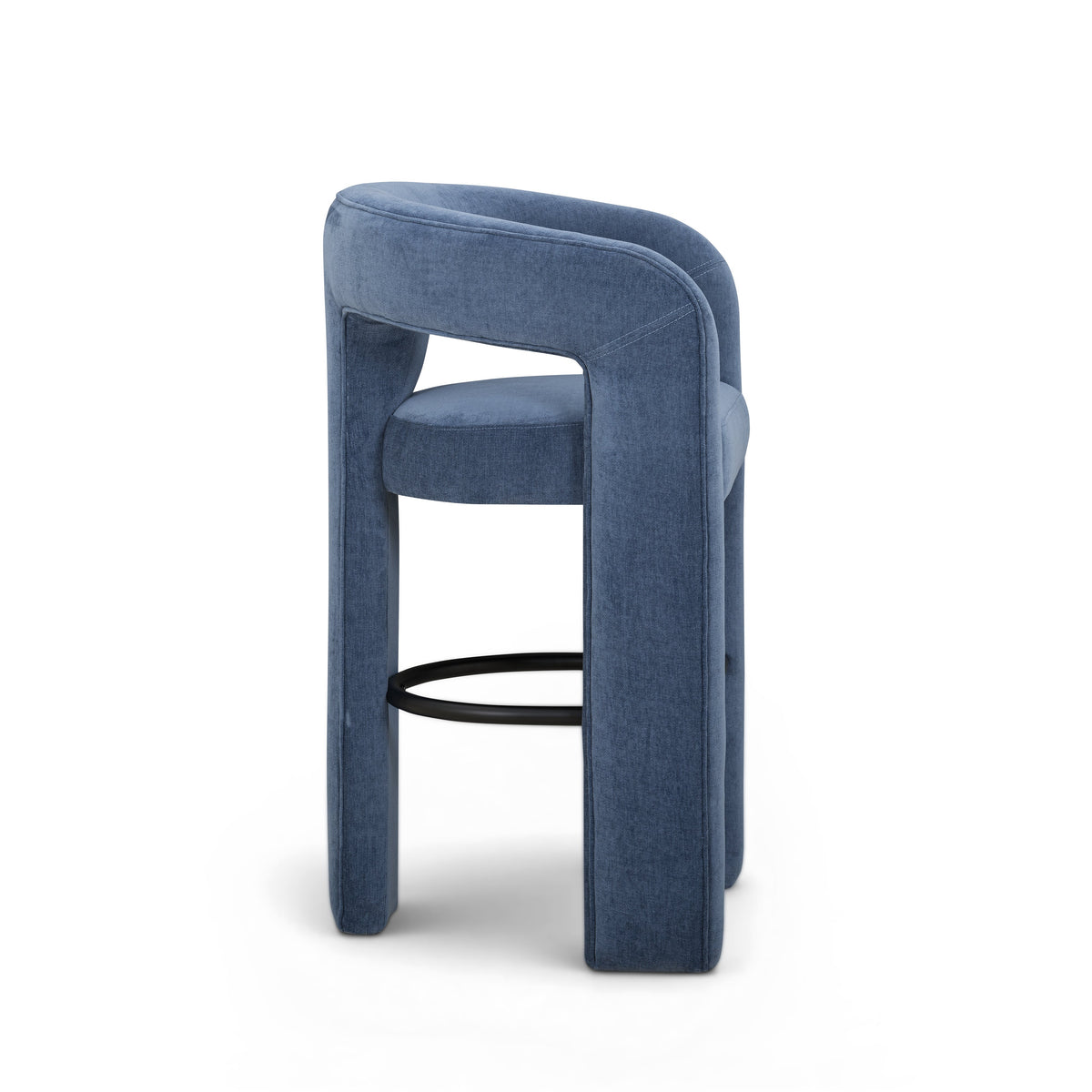 Malone Denim Blue Performance Chenille Bar Stool by TOV Furniture – photo 4 of 6