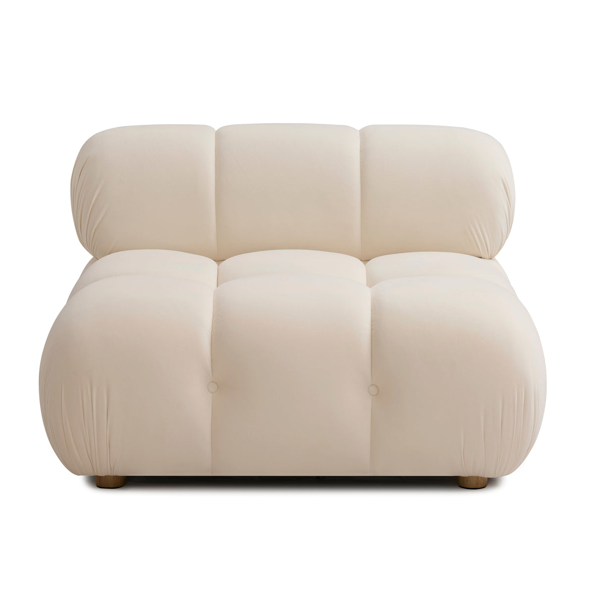 Calliope Cream Performance Velvet Modular Armless Chair by TOV Furniture – photo 3 of 5