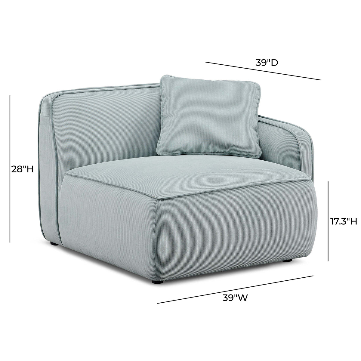 Travie Modular Corner Armchair in Sea Blue / RAF by TOV Furniture – photo 5 of 6