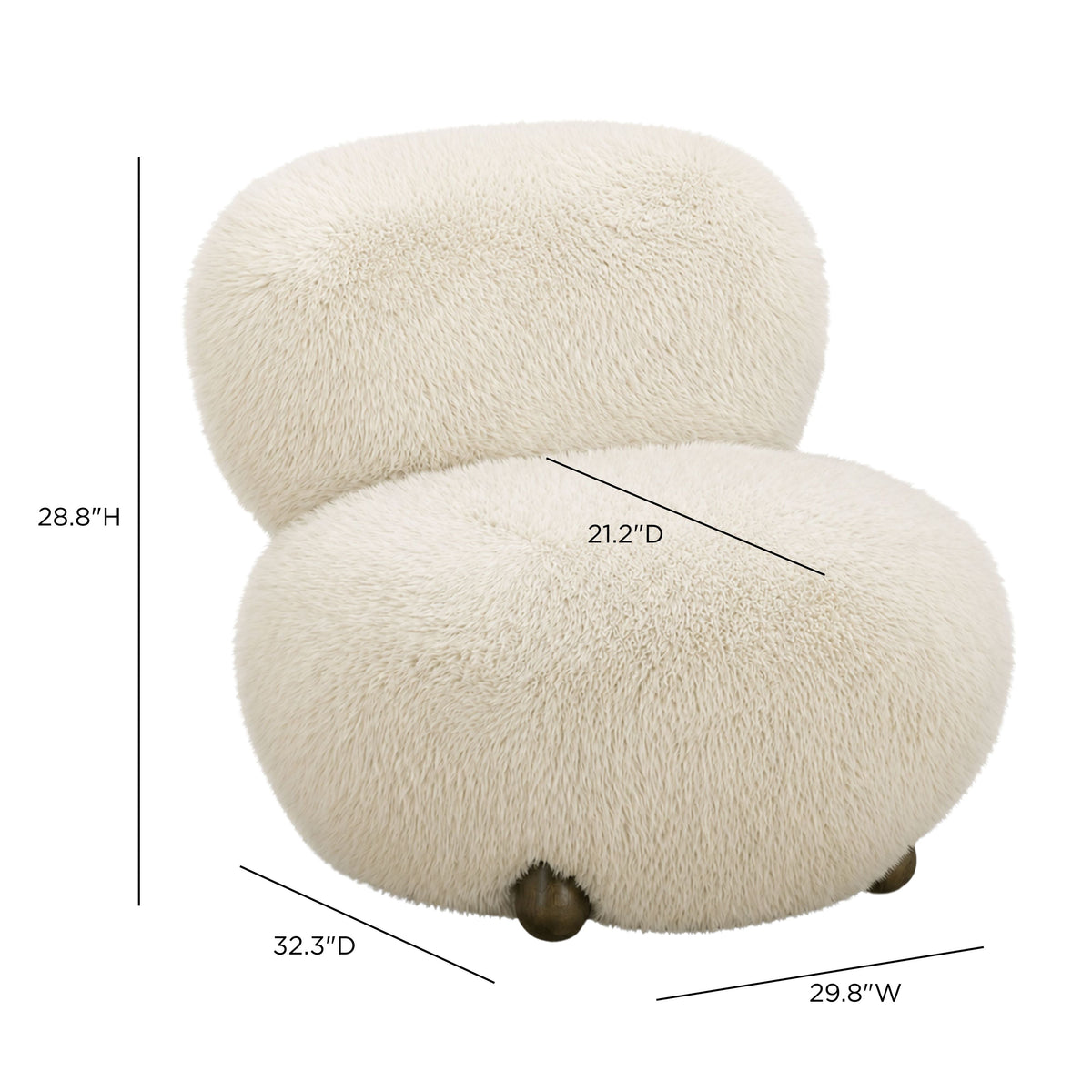 Pucker Natural Contract-Grade Vegan Shearling Accent Chair by TOV Furniture – photo 8 of 8
