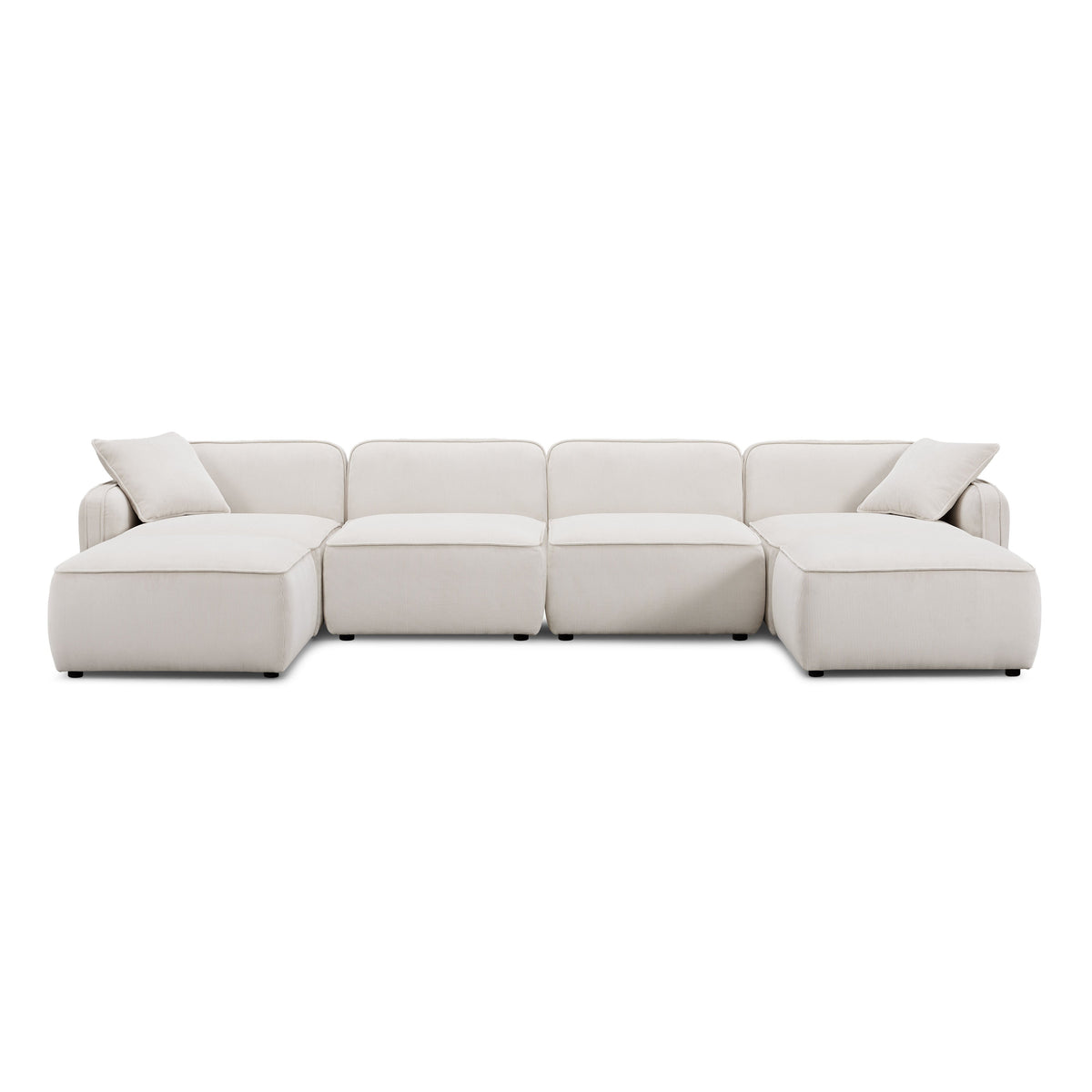 Travie White Sand Performance Corduroy Velvet 6-Piece Modular U-Sectional by TOV Furniture – photo 1 of 8