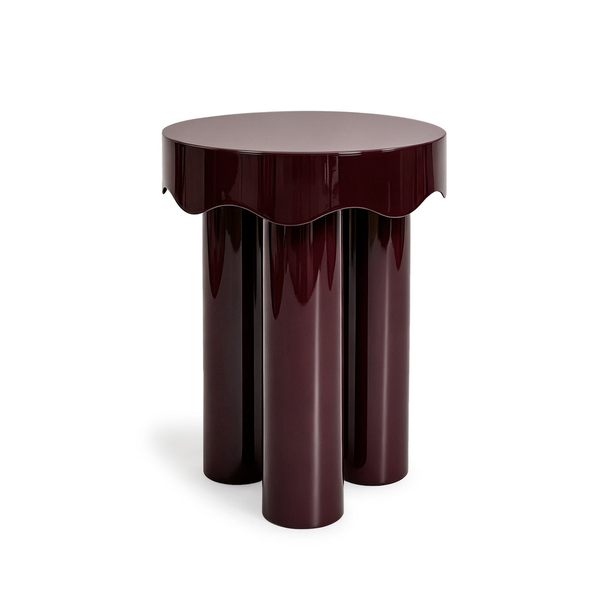 Casper Burgundy High Gloss Nesting Side Table Set by TOV Furniture – photo 3 of 10