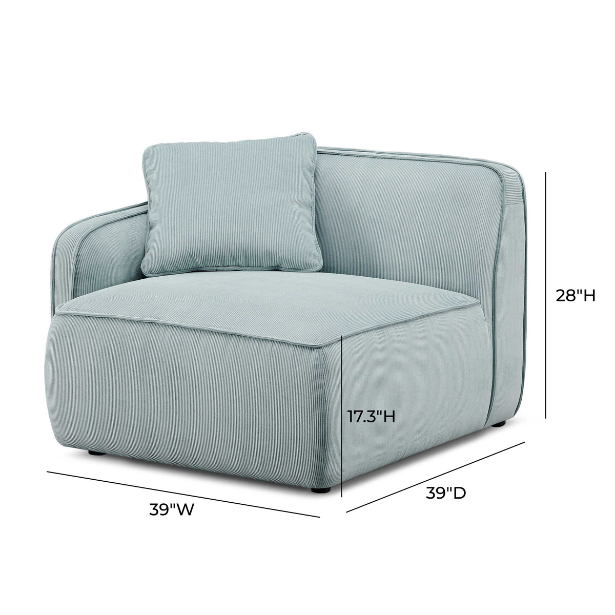 Travie Modular Corner Armchair in Sea Blue / LAF by TOV Furniture – photo 5 of 6