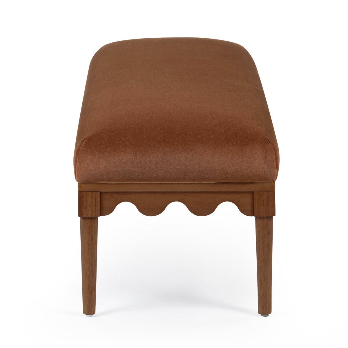 Oodle 56.5" Bronze Vegan Mohair Bench in Walnut by TOV Furniture – photo 4 of 5