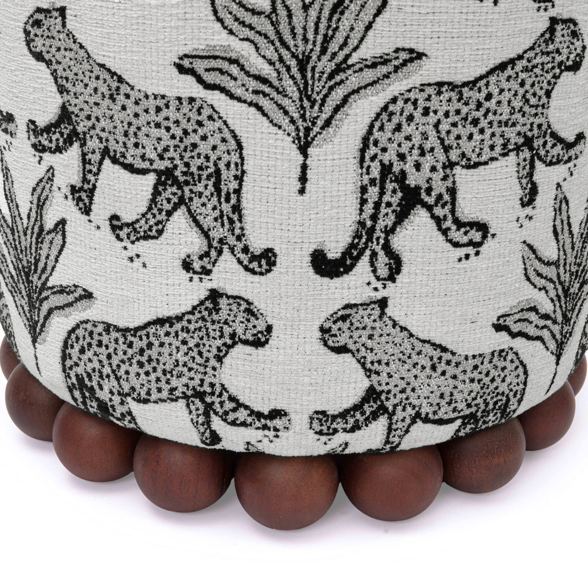Dex Taupe Leopard Performance Jacquard Ottoman by TOV Furniture – photo 5 of 7