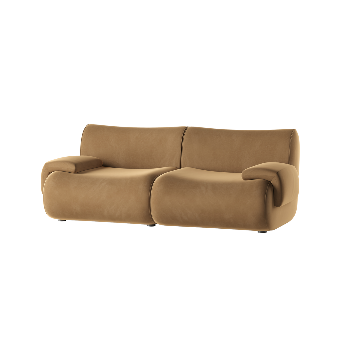 Zenith 80" Latte Brown Performance Velvet Modular Loveseat by TOV Furniture – photo 2 of 7