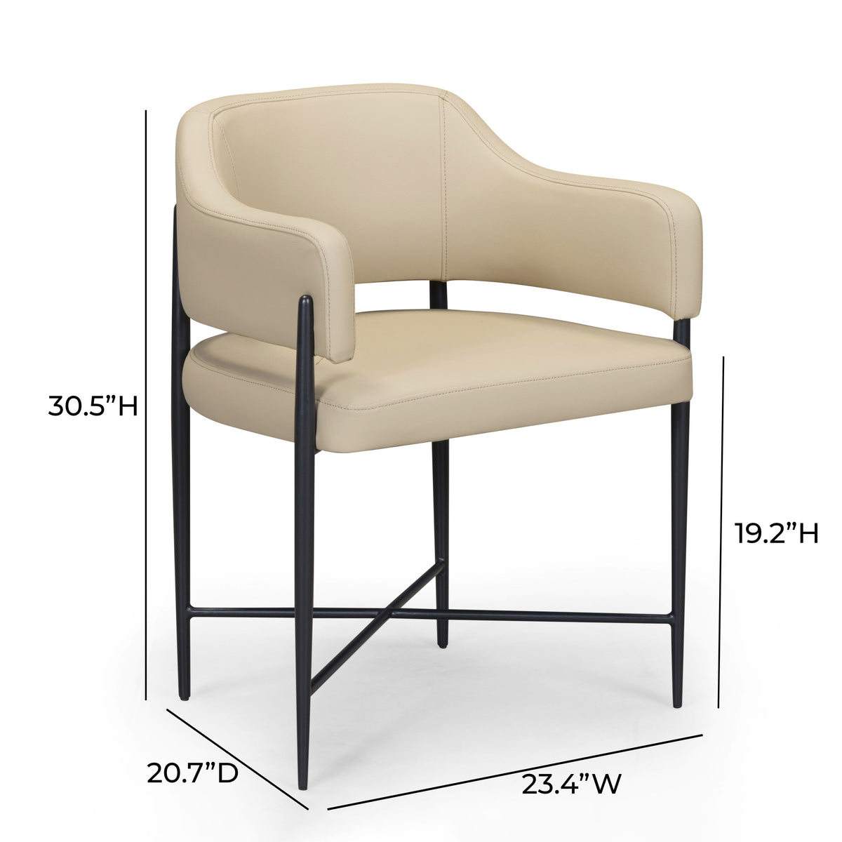 Sezanne Taupe Vegan Leather Dining Chair by TOV Furniture – photo 7 of 7