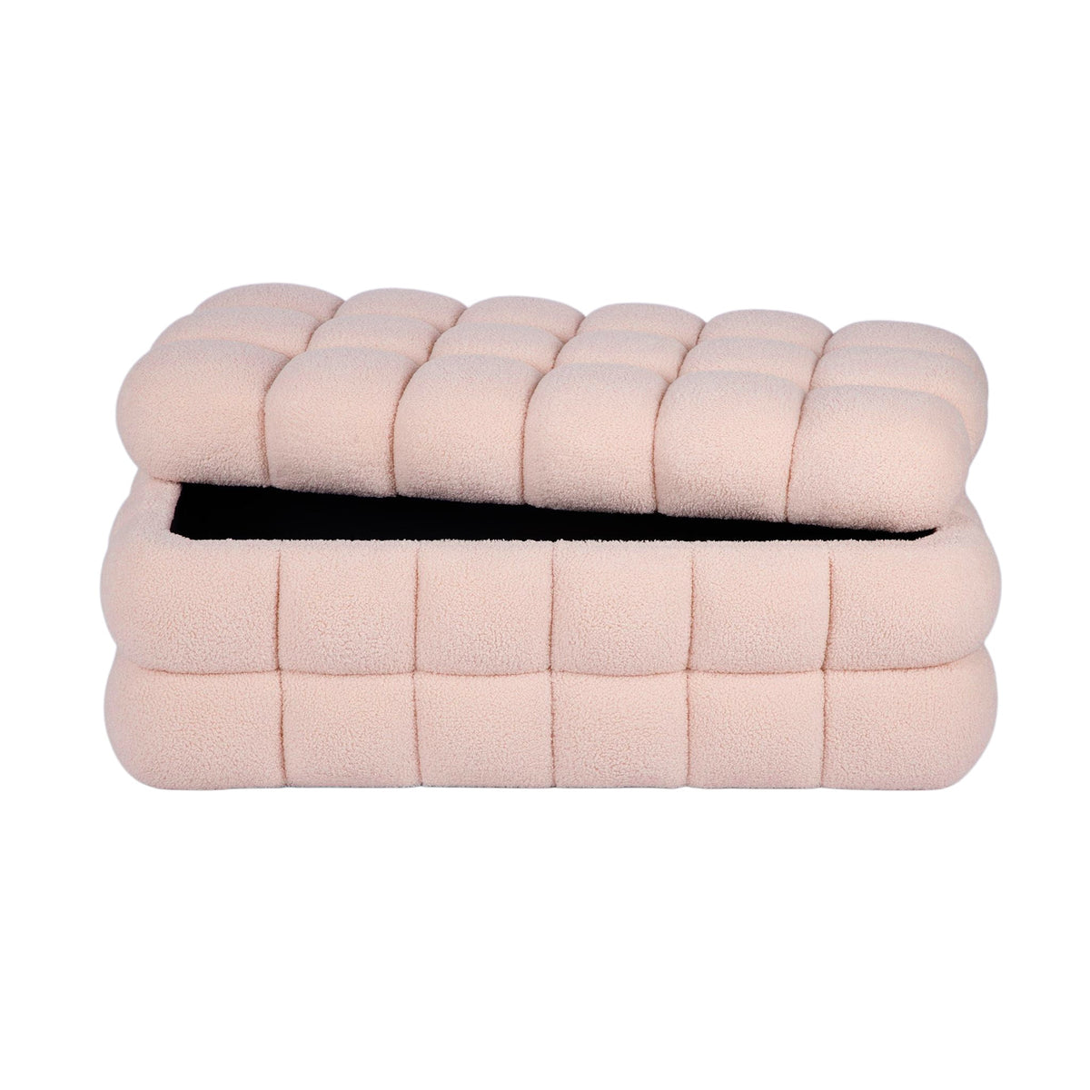 Anita 38.5" Pink Shearling Storage Bench With Reversible Tray Top by TOV Furniture – photo 2 of 10