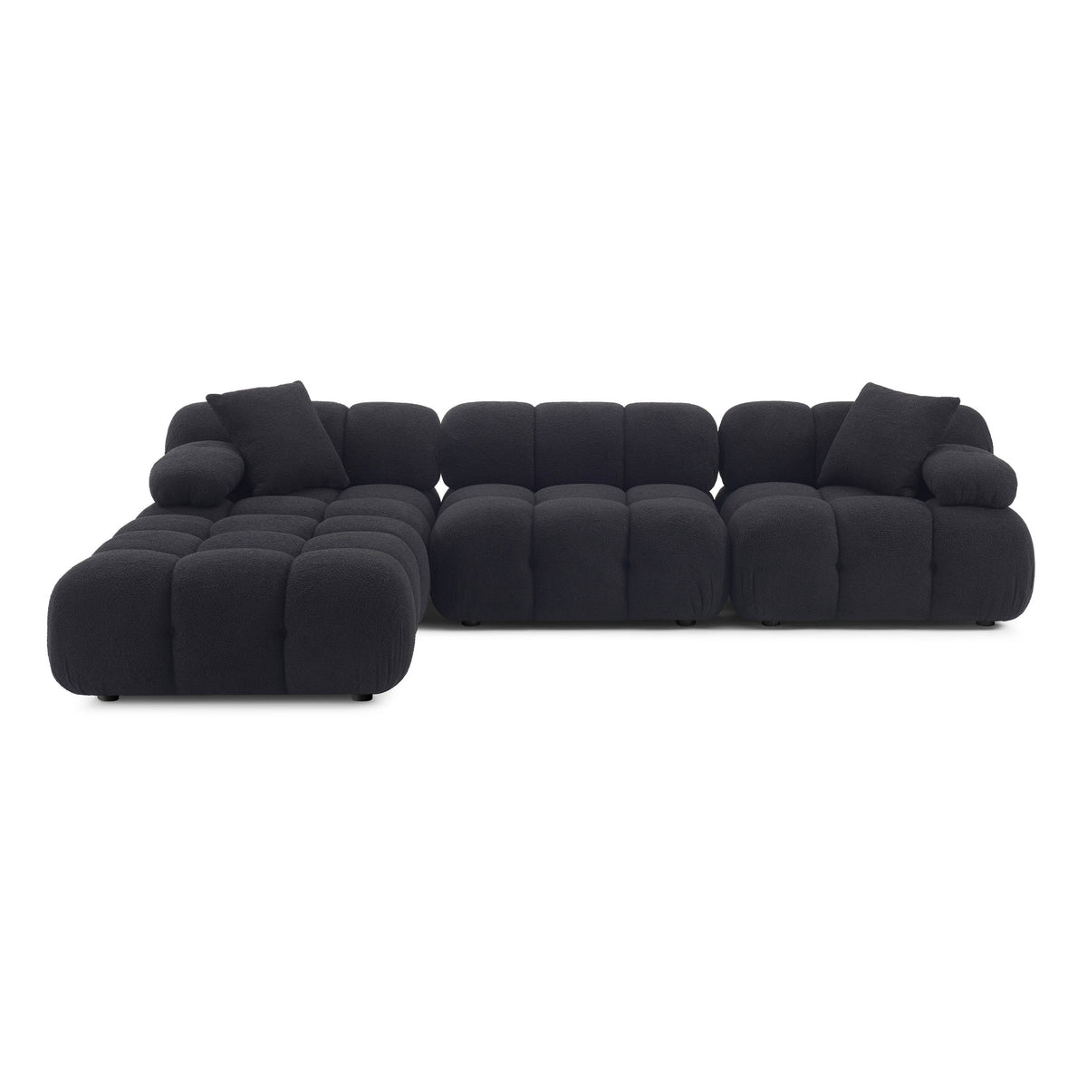 Calliope Black Performance Vegan Shearling 4-piece Modular Sectional by TOV Furniture – photo 1 of 10