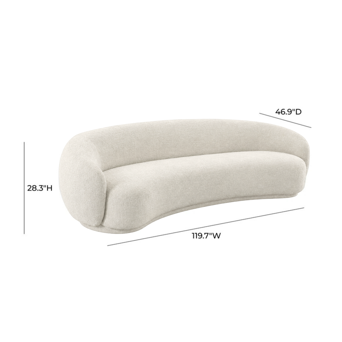 Kendall 120" Sand 2-Tone Chenille Sofa by TOV Furniture – photo 5 of 5