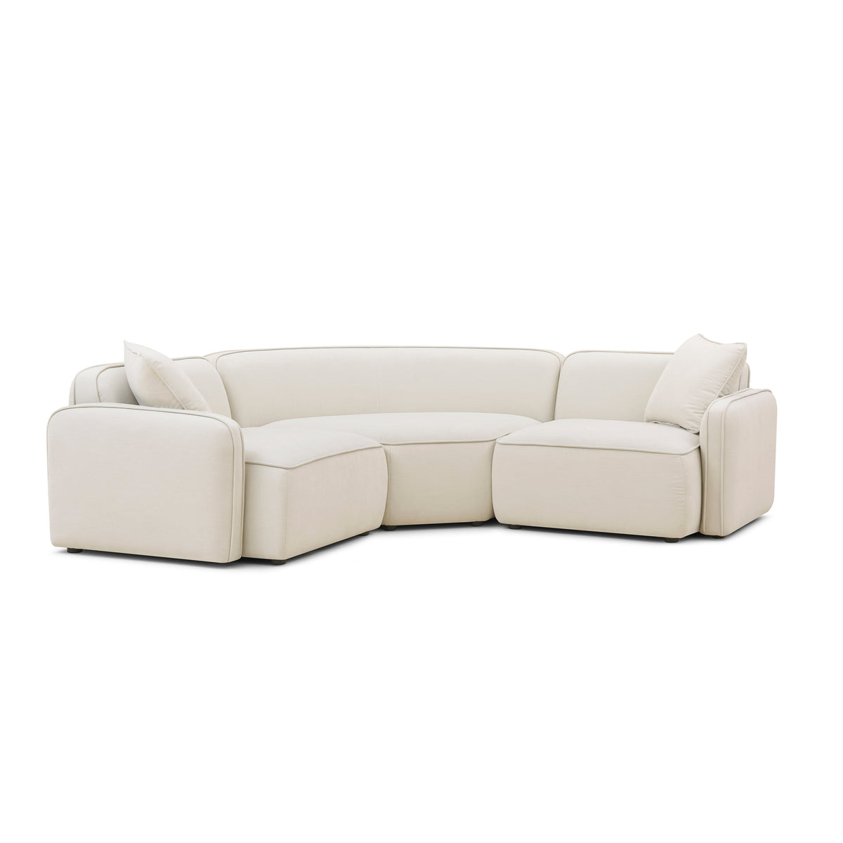 Travie 3-Piece Sand Upcycled Performance Linen Modular L-Sectional by TOV Furniture – photo 1 of 6