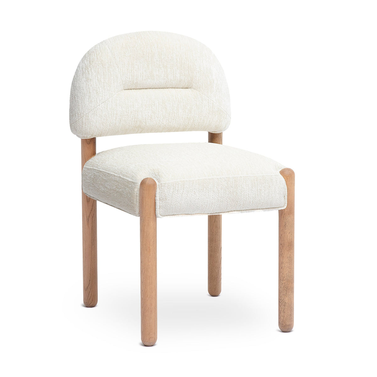 Bruno Cream Thick Performance Chenille Arched Back Dining Chair by TOV Furniture – photo 1 of 8