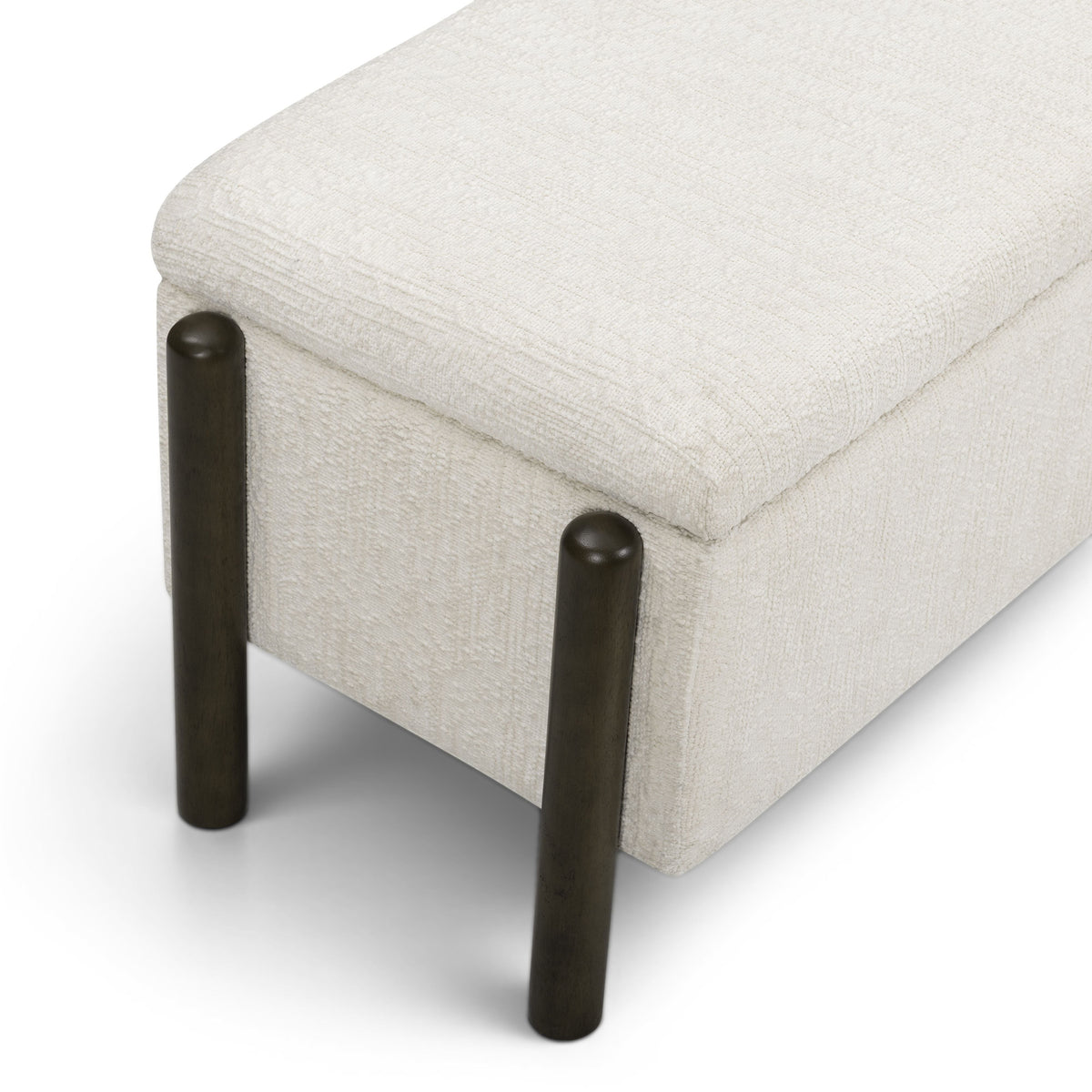 Abby 52" Cream Nubby Fabric Storage Bench by TOV Furniture – photo 4 of 8