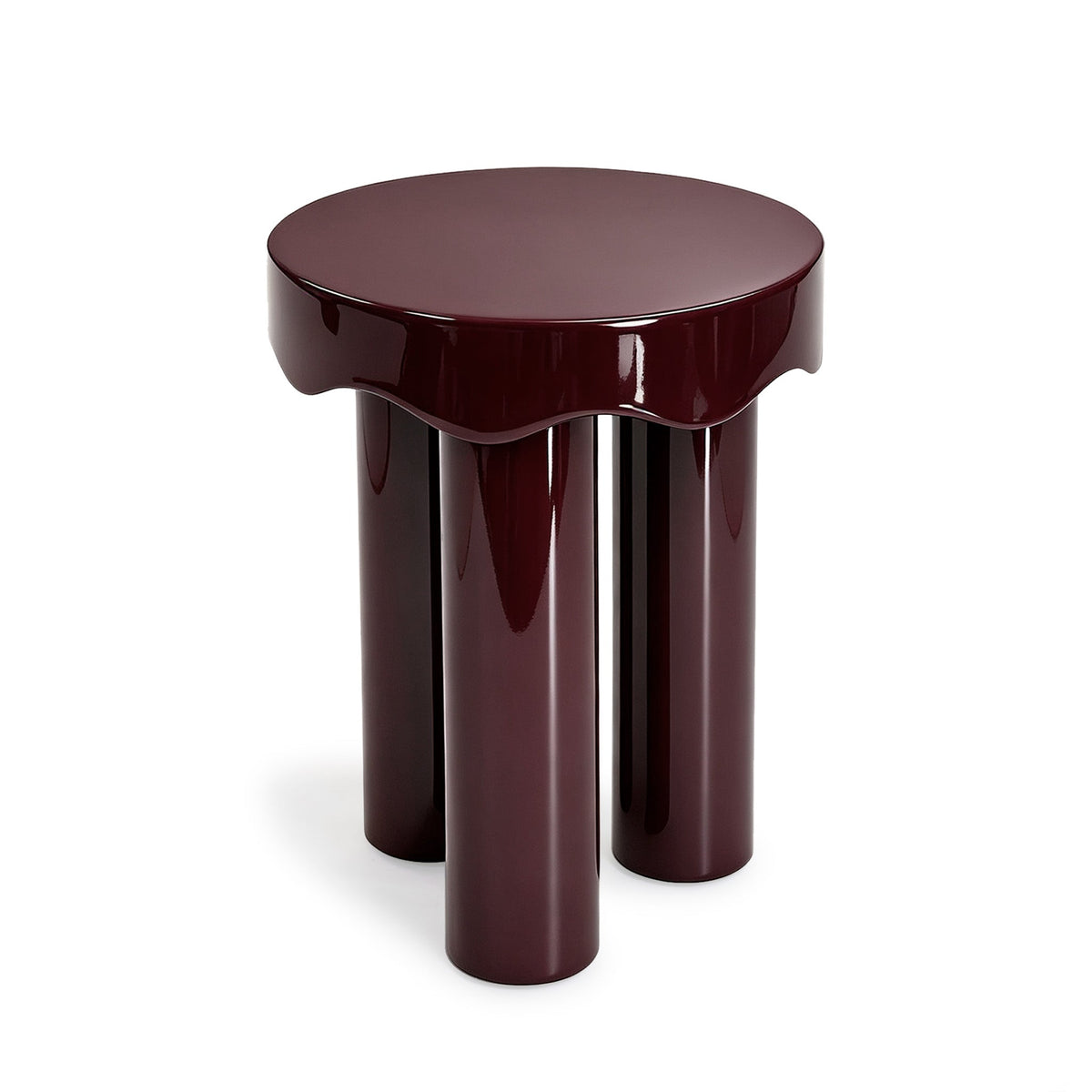 Casper Burgundy High Gloss Nesting Side Table Set by TOV Furniture – photo 6 of 10