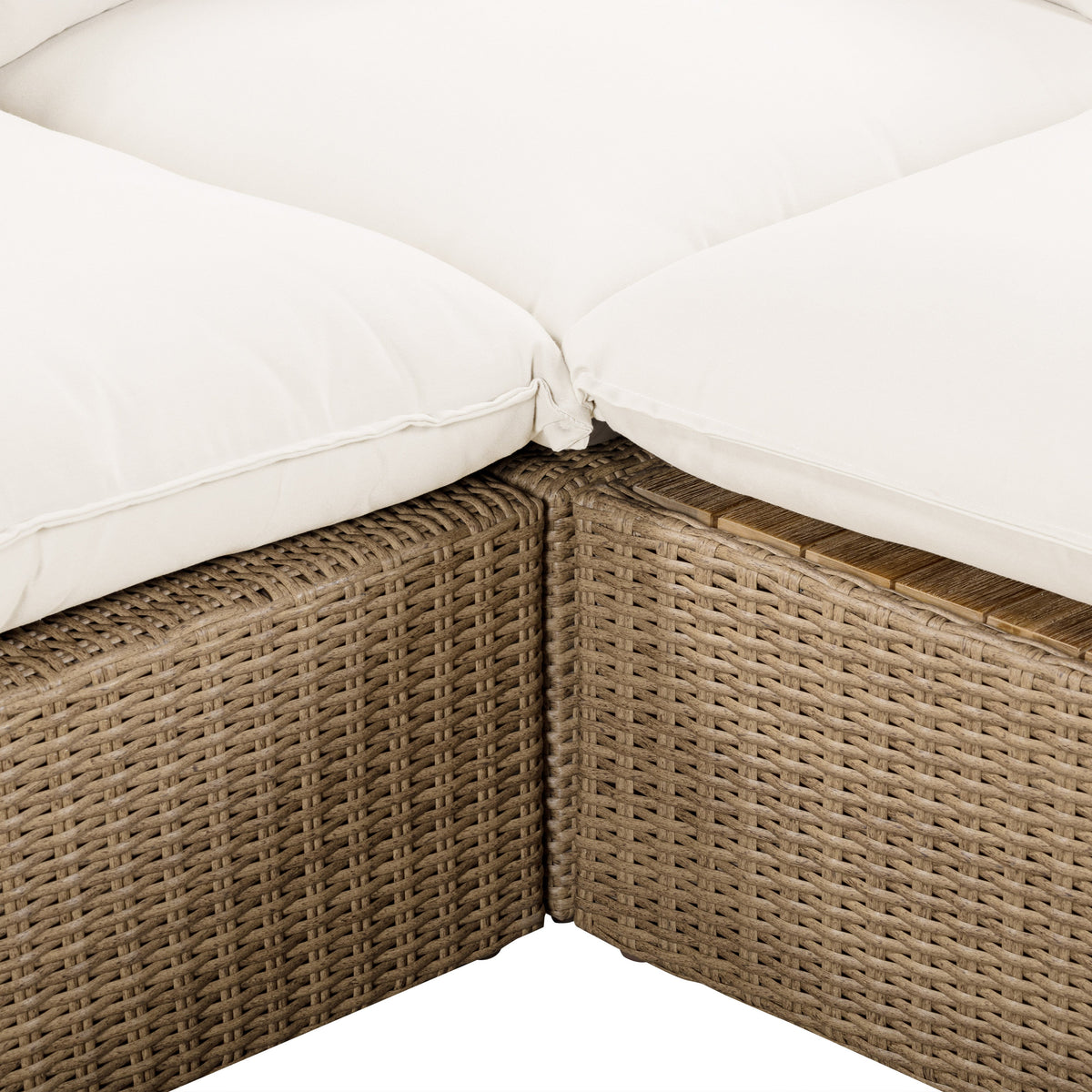 Cali Natural Performance Fabric & Brown Wicker Modular Outdoor Sectional by TOV Furniture – photo 7 of 10