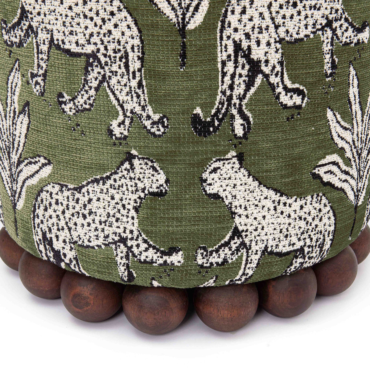 Dex Olive Green Leopard Performance Jacquard Ottoman by TOV Furniture – photo 4 of 6