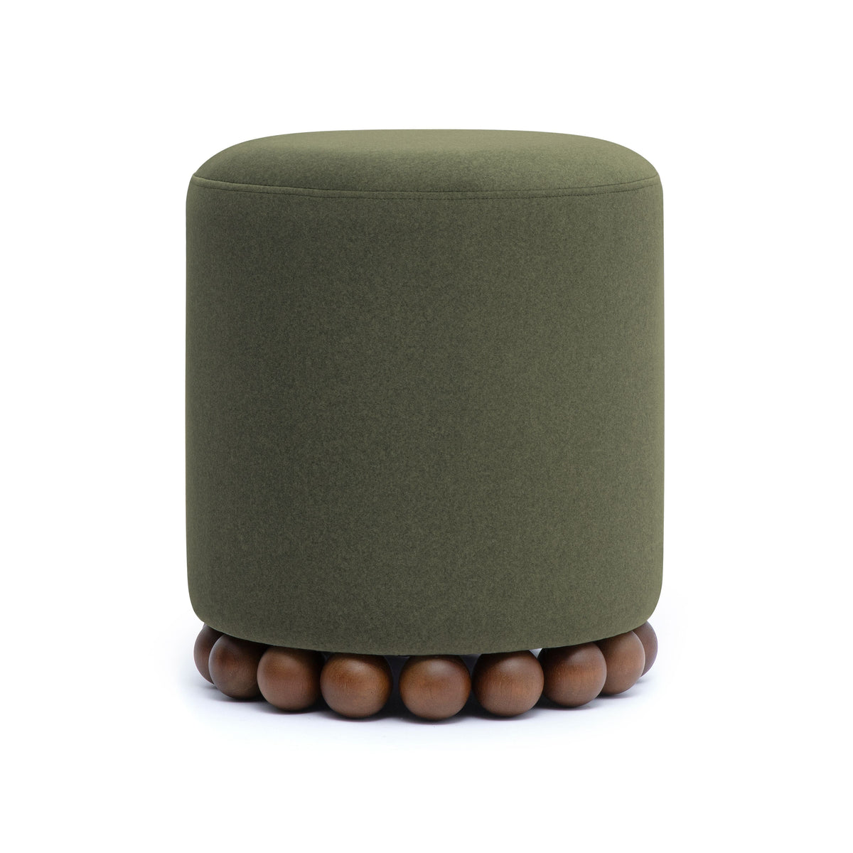 Dex Dark Olive Green Performance Vegan Mohair Ottoman by TOV Furniture – photo 1 of 7