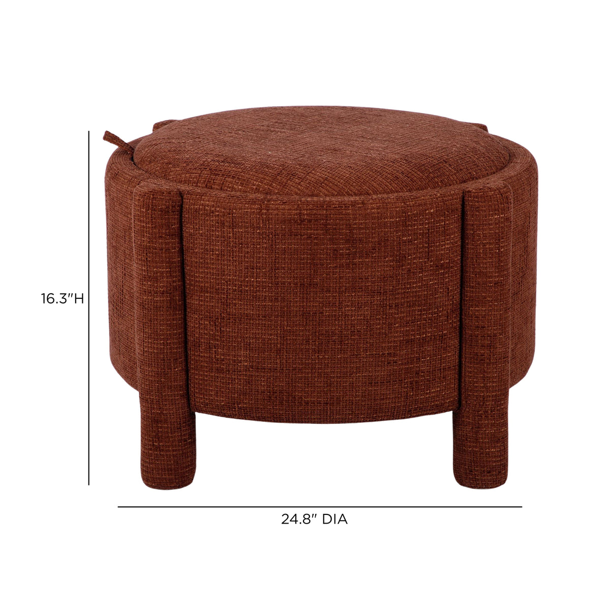Bellamy Brown Railroad Chenille Storage Stool With Reversible Tray Top by TOV Furniture – photo 8 of 8