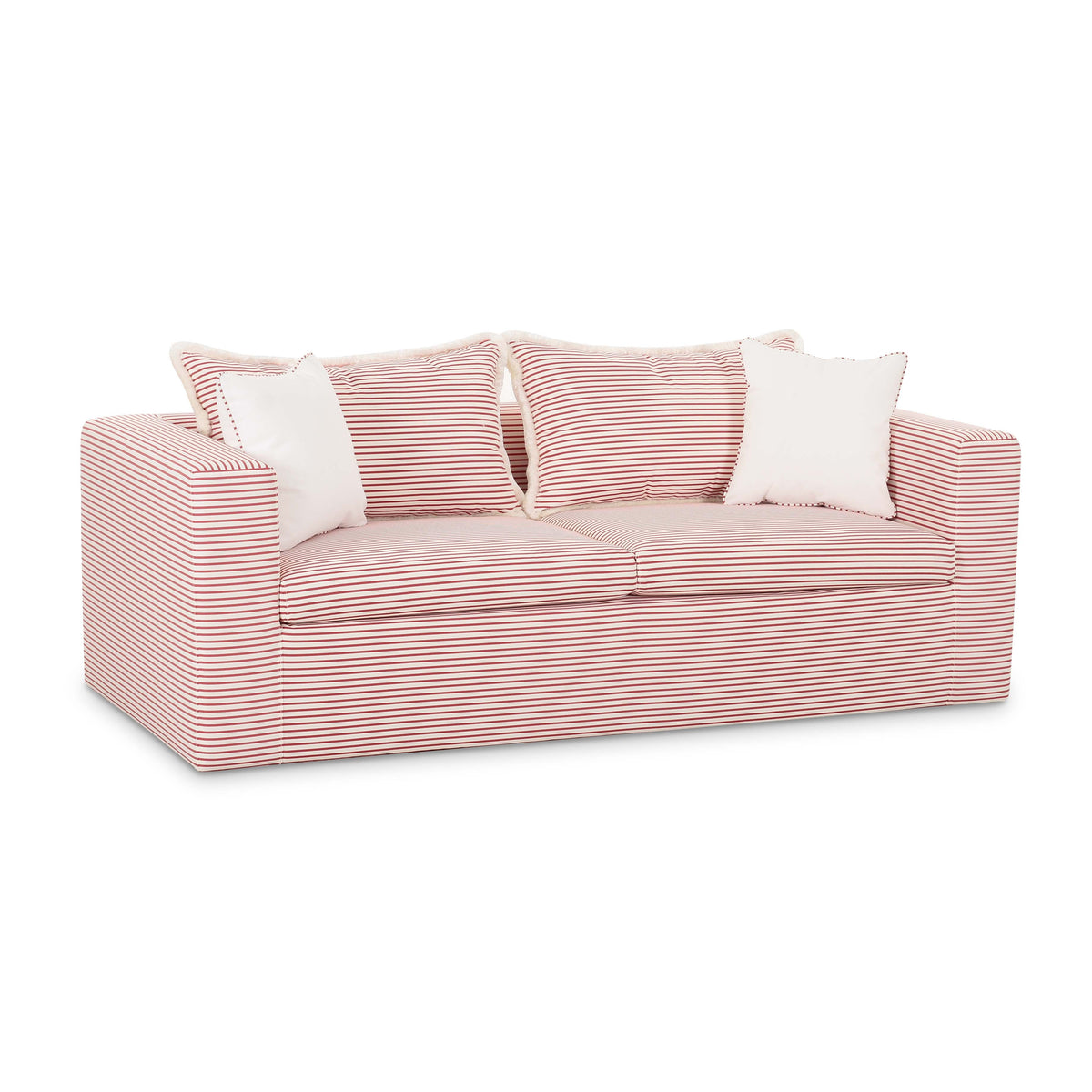 Salty Red Striped Contract-Grade Indoor/Outdoor Sofa by TOV Furniture – photo 3 of 7