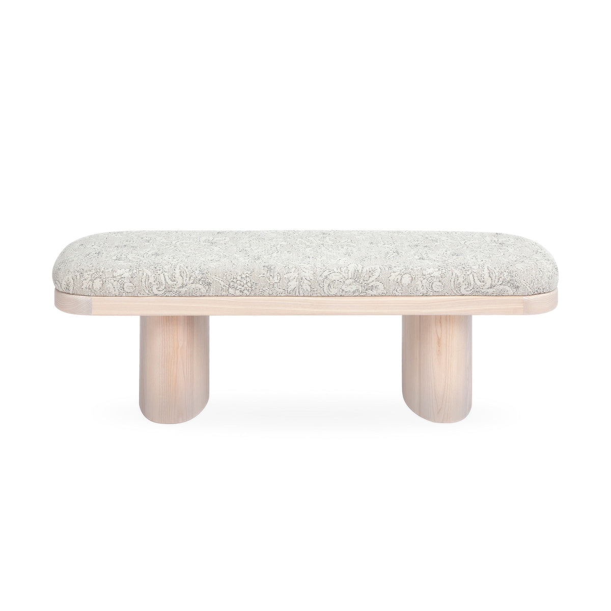 Ollie 48" Neutral Floral Jacquard Bench by TOV Furniture – photo 1 of 6