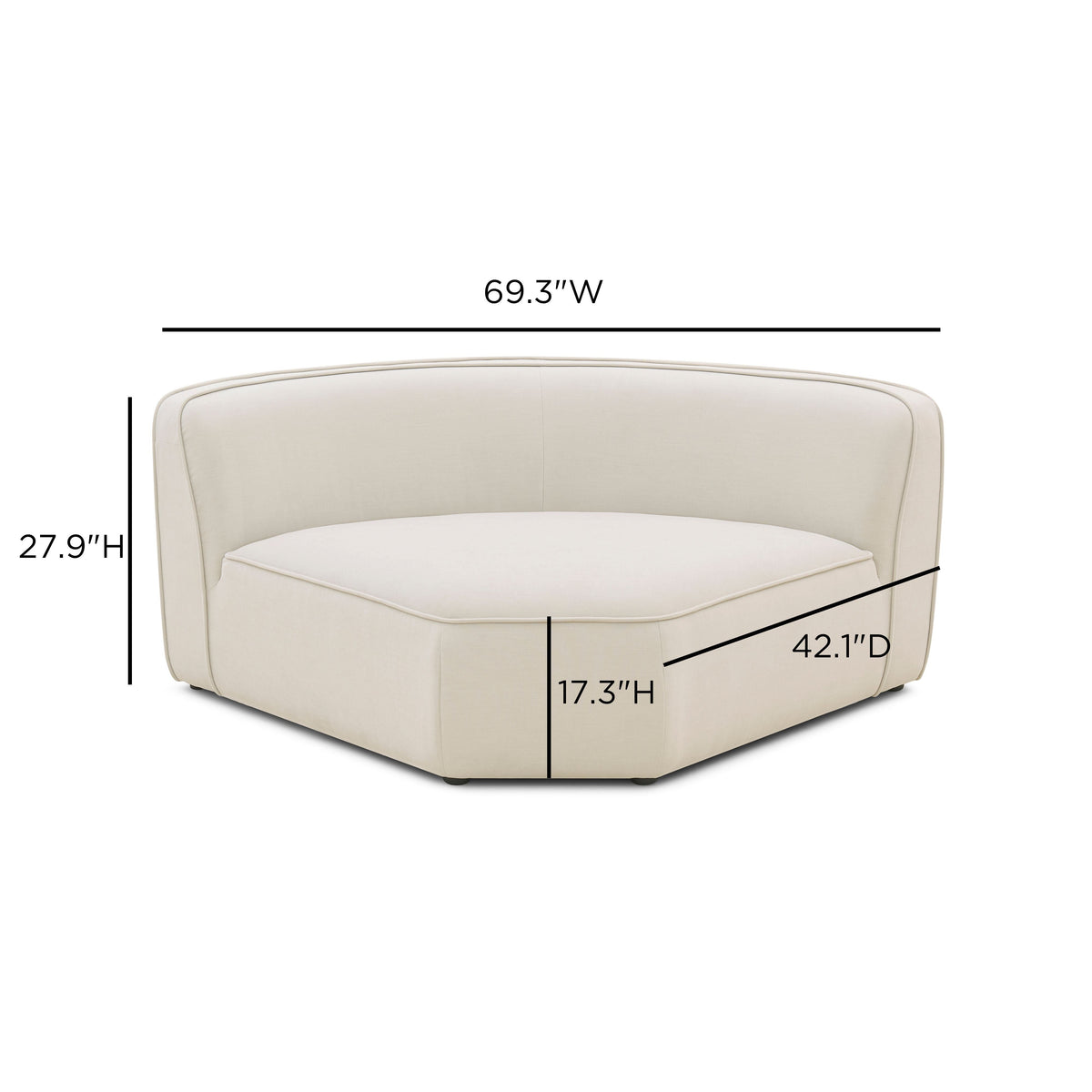 Travie Modular Wedge Corner Chair in Sand by TOV Furniture – photo 6 of 6