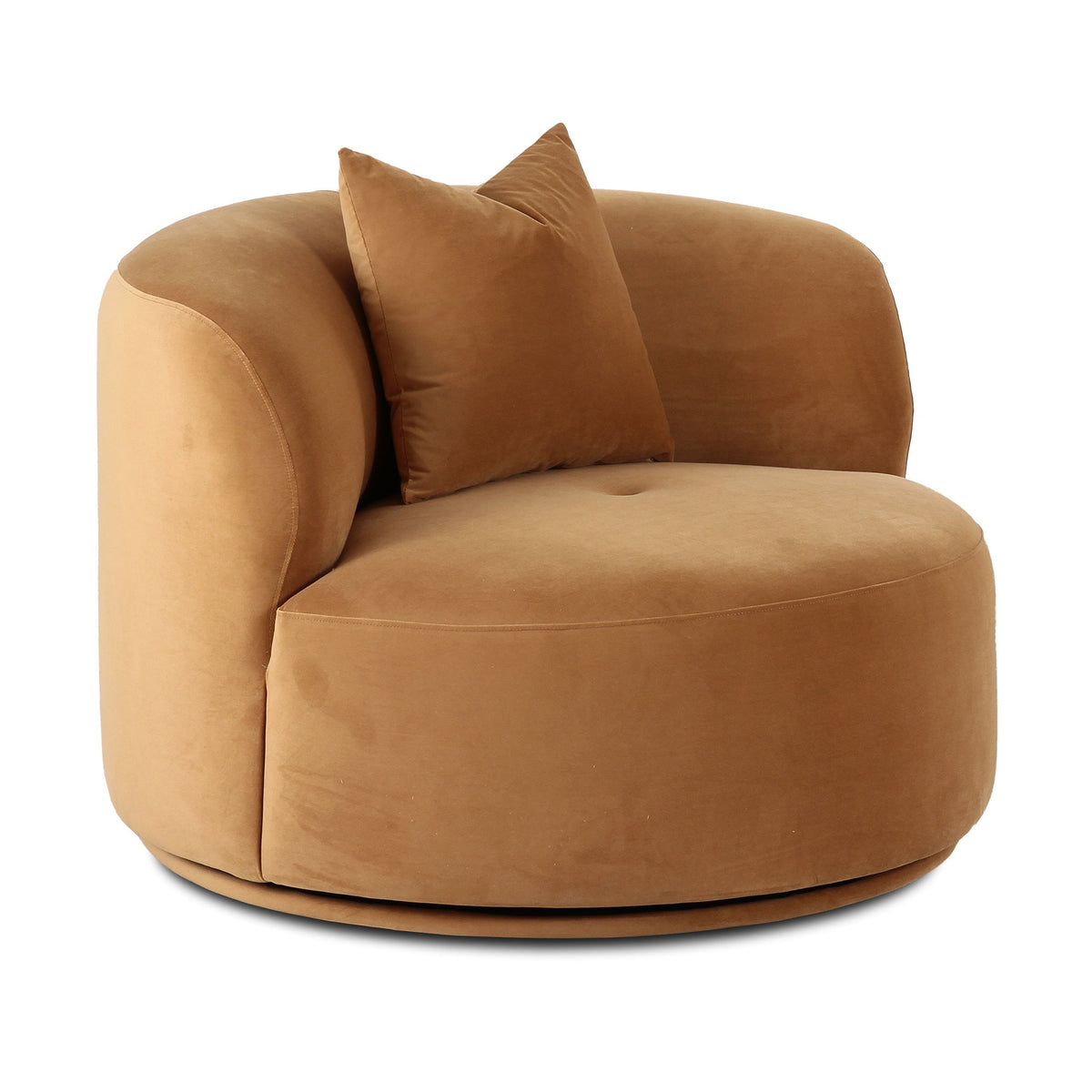 Fickle Camel Velvet Swivel Accent Chair by TOV Furniture – photo 3 of 8