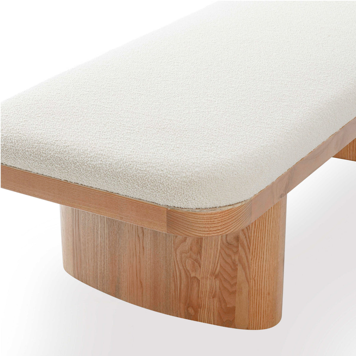 Ollie 56.5" White Performance Boucle Large Bench by TOV Furniture – photo 5 of 7