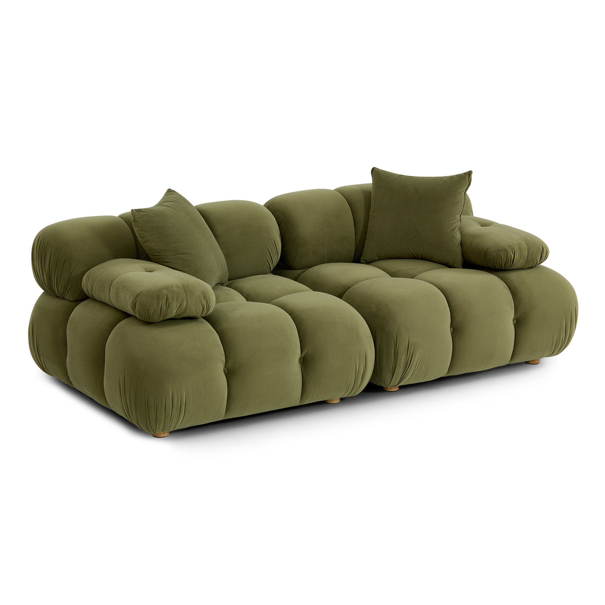 Calliope 79" Olive Green Performance Velvet Modular Loveseat by TOV Furniture – photo 2 of 5