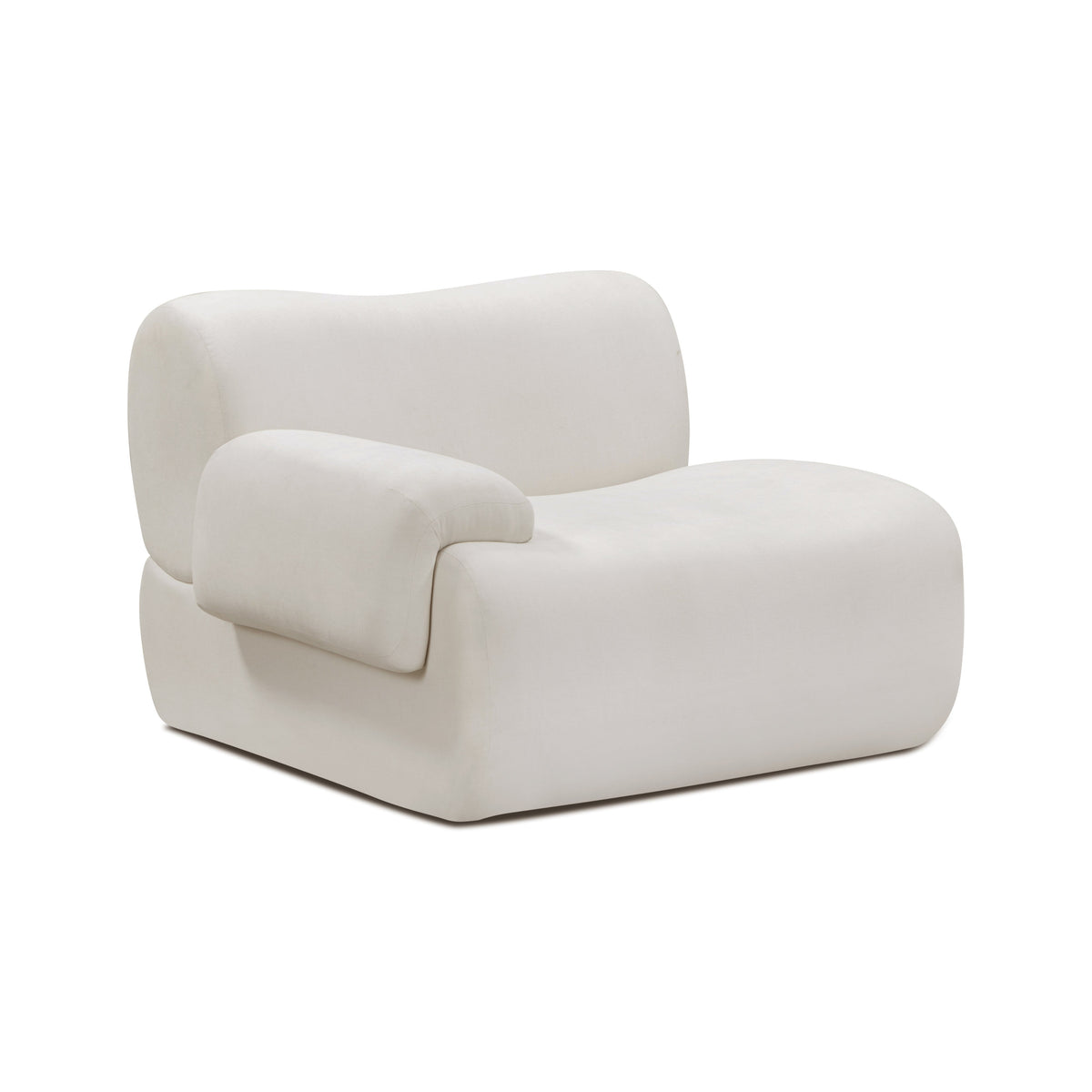 Zenith Cream Upcycled Contract-Grade Fabric LAF Corner Chair by TOV Furniture – photo 1 of 8