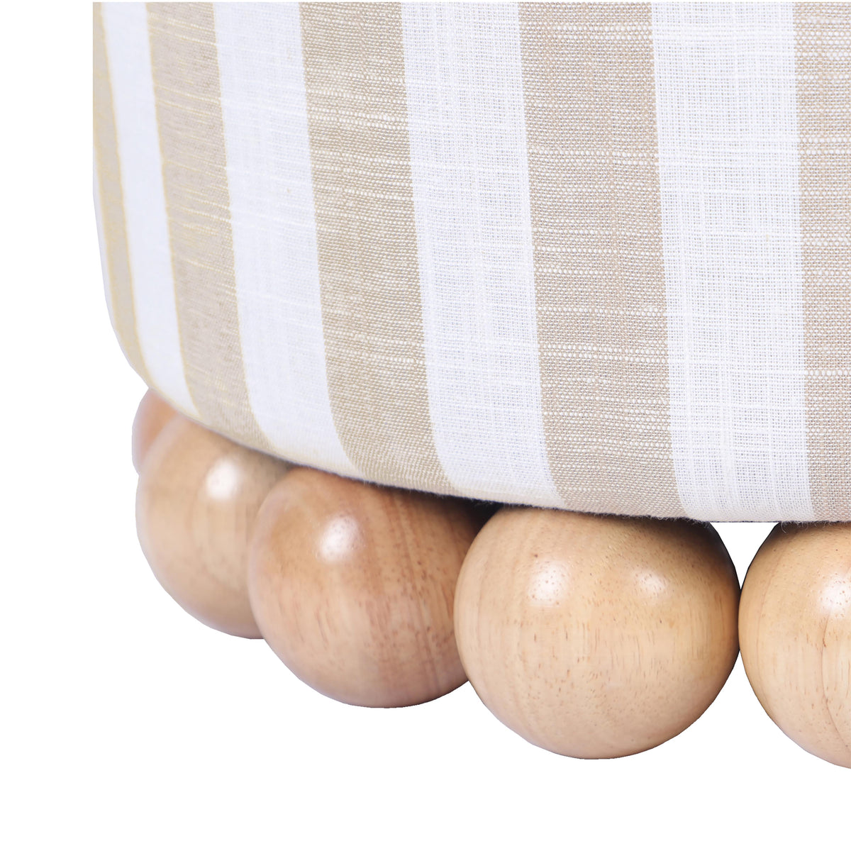 Dex Beige Striped Linen Ottoman by TOV Furniture – photo 6 of 8