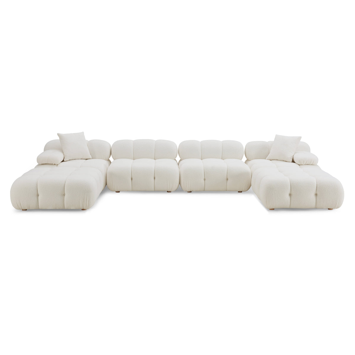 Calliope Cream Performance Vegan Shearling 6-piece Modular U-Sectional by TOV Furniture – photo 1 of 6