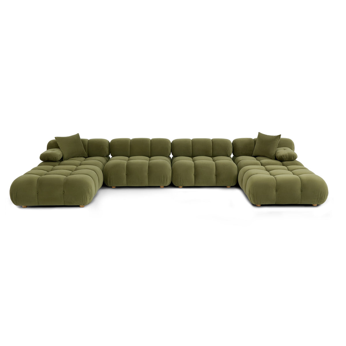 Calliope Olive Green Performance Velvet 6-piece Modular U-Sectional by TOV Furniture – photo 1 of 7