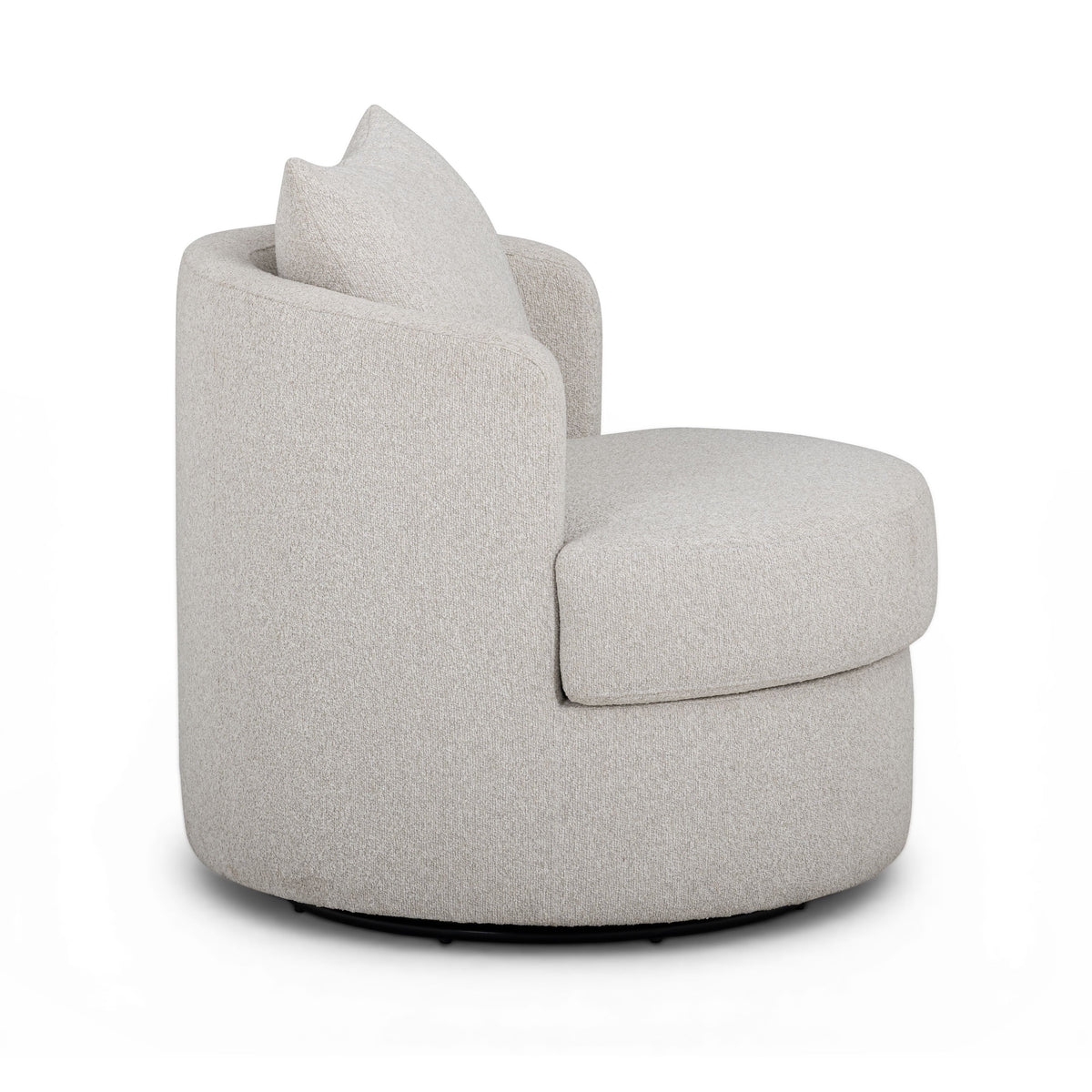 Silvi Off-White Performance Boucle Swivel Chair by TOV Furniture – photo 4 of 8