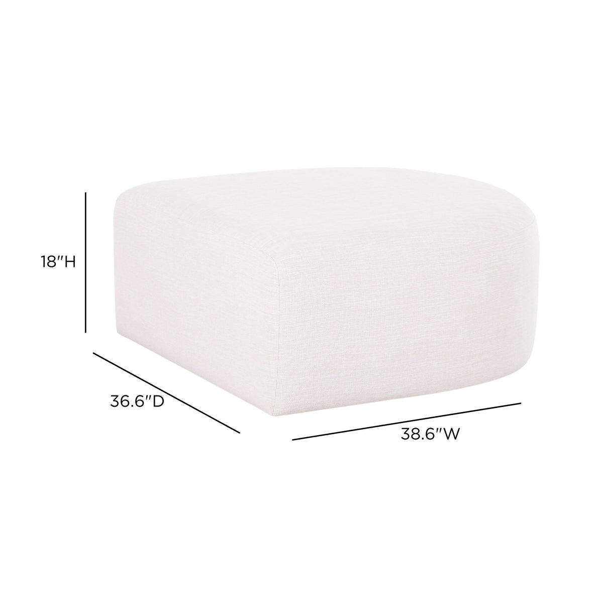 Gorge Cream Performance Fabric Ottoman by TOV Furniture – photo 8 of 8