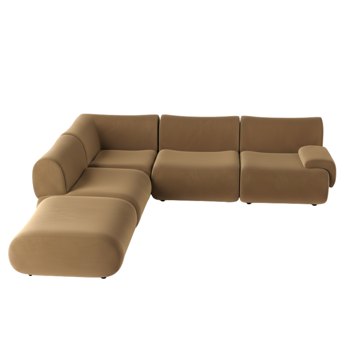 Zenith Latte Brown Velvet Modular LAF Sectional by TOV Furniture – photo 3 of 10