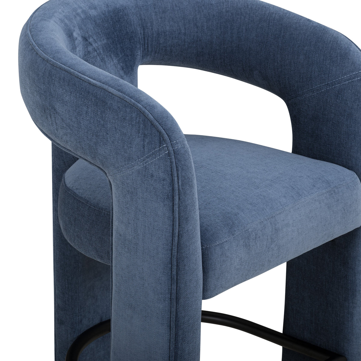 Malone Denim Blue Performance Chenille Counter Stool by TOV Furniture – photo 4 of 7