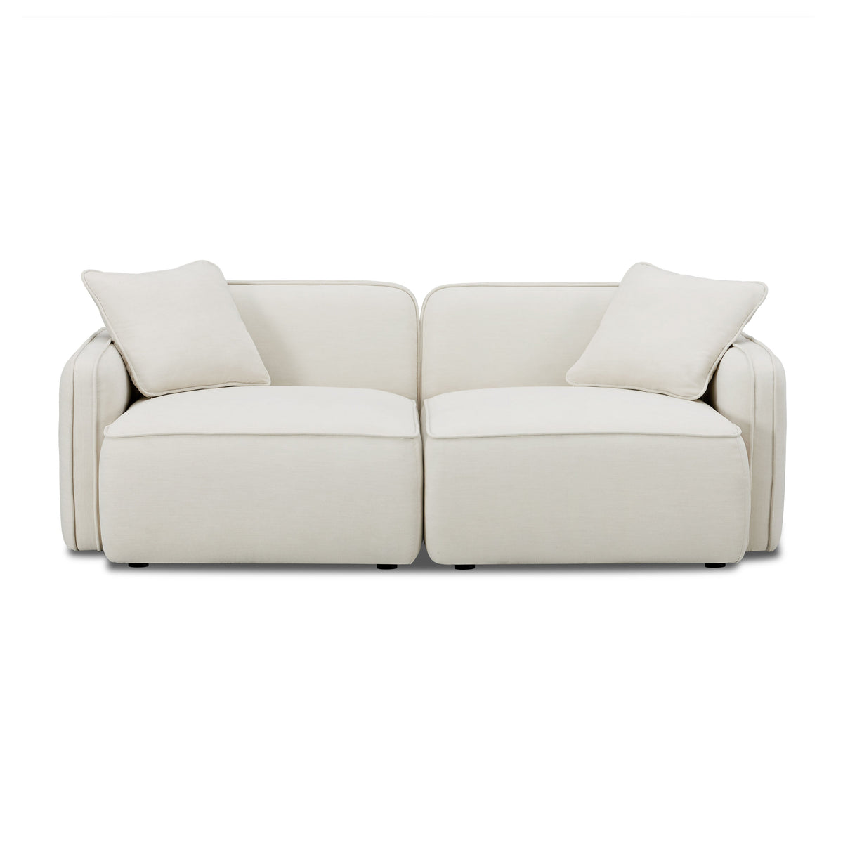 Travie Sand Upcycled Performance Linen Modular Loveseat by TOV Furniture – photo 1 of 7