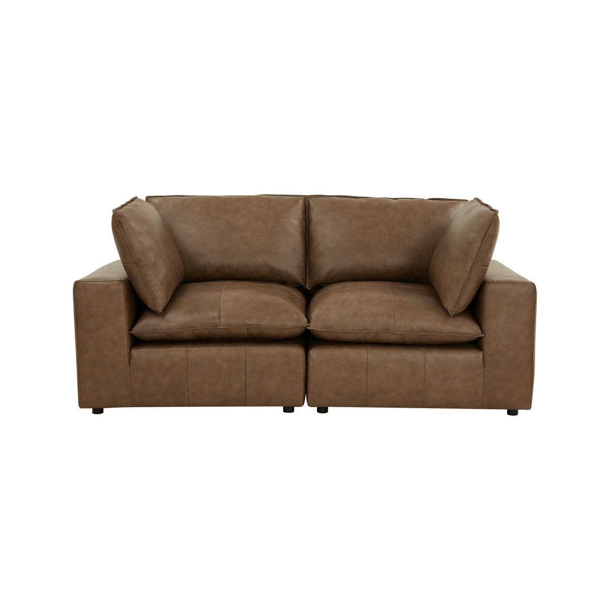 Cali 80" Brown Leather Modular Loveseat by TOV Furniture – photo 1 of 6