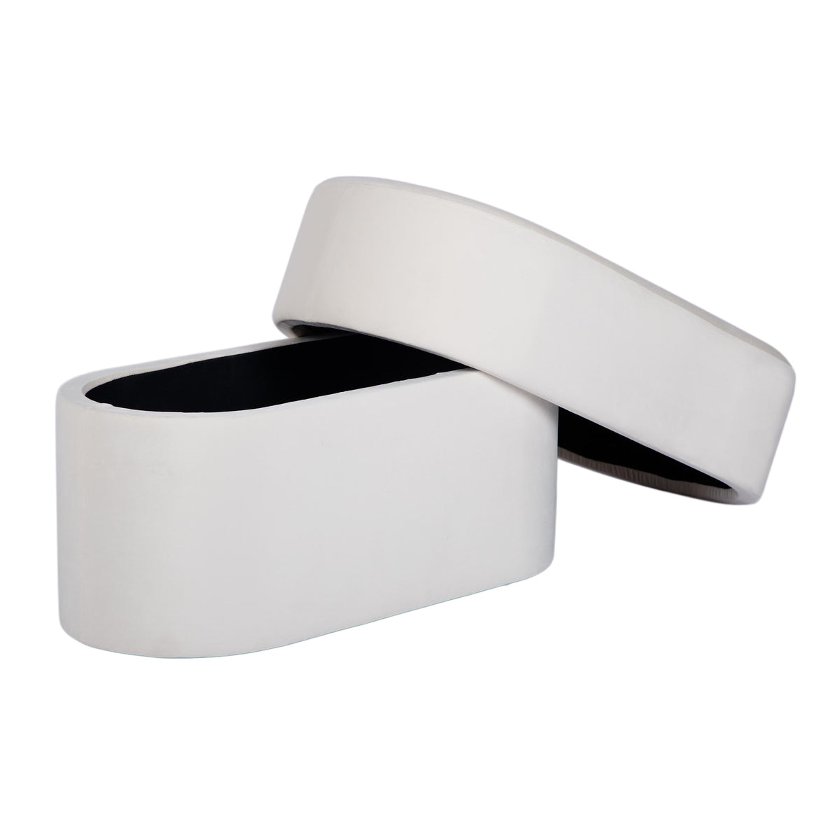 Andrea Cream Performance Velvet 31" Storage Bench by TOV Furniture – photo 5 of 7