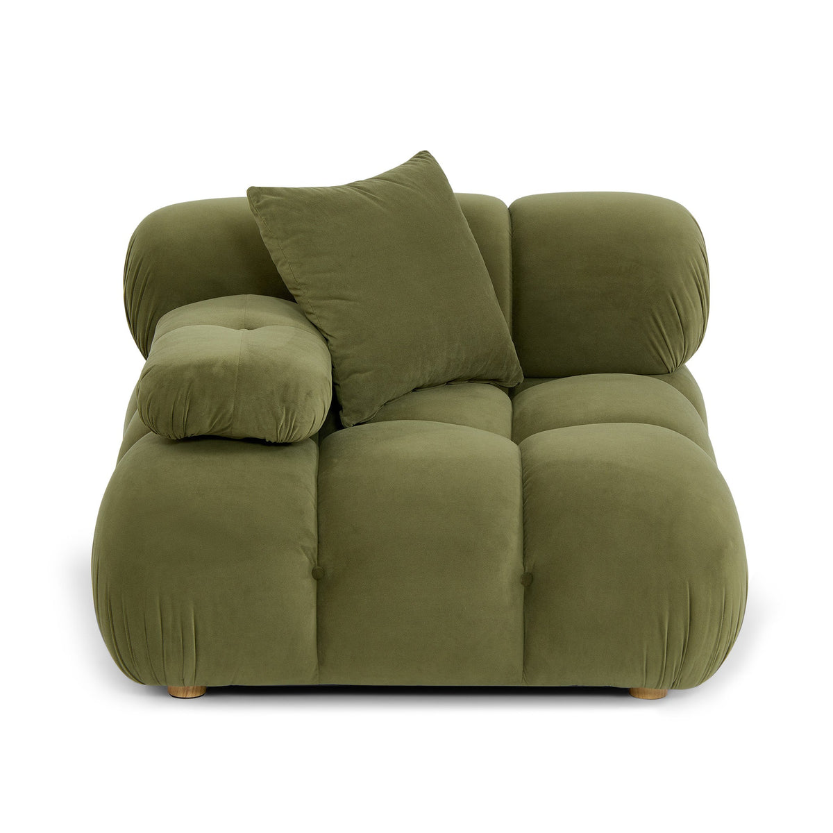 Calliope Olive Green Performance Velvet Modular Corner Chair by TOV Furniture – photo 2 of 7