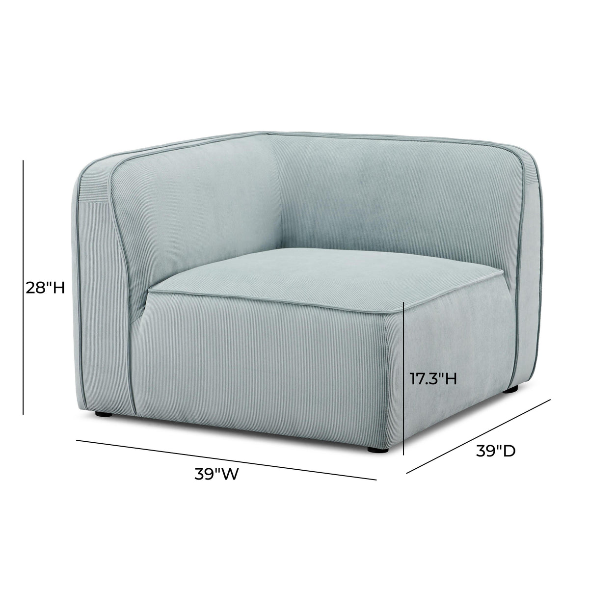 Travie Modular Corner Chair in Sea Blue by TOV Furniture – photo 5 of 6