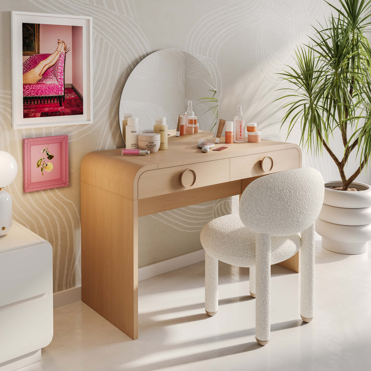 Manu Cream Performance Boucle Side Chair by TOV Furniture – photo 9 of 9
