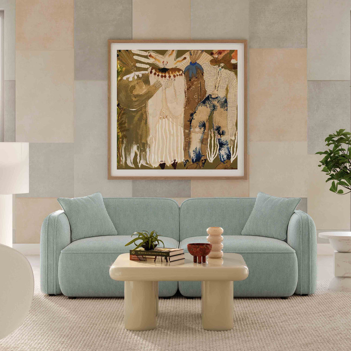 Travie Sea Blue Performance Corduroy Velvet Modular Loveseat by TOV Furniture – photo 2 of 8