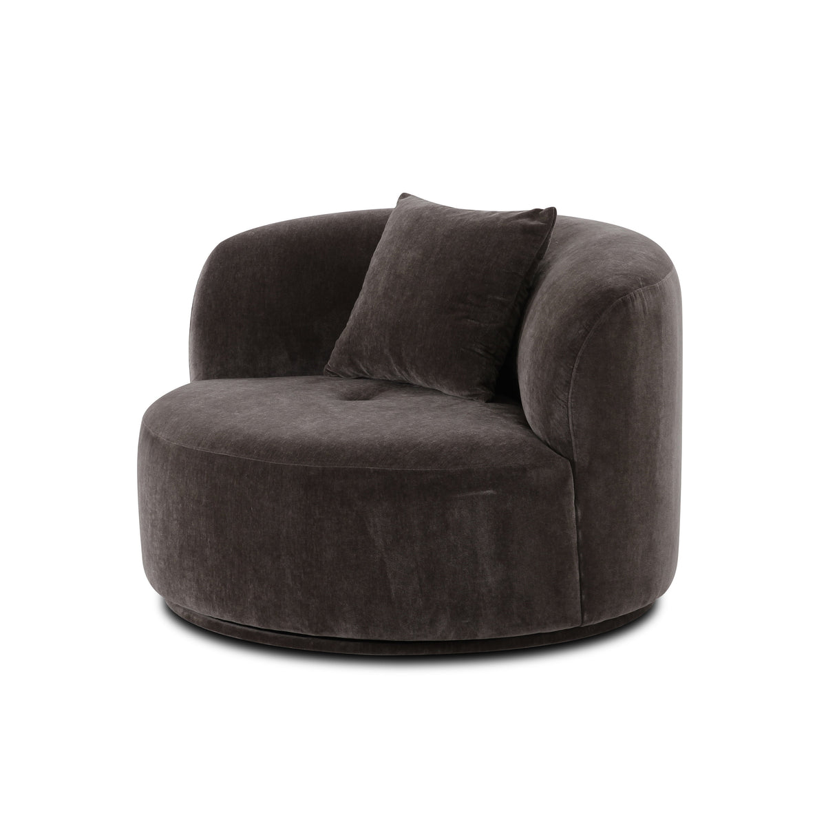 Fickle Storm Grey Performance Velvet Swivel Chair by TOV Furniture – photo 2 of 8