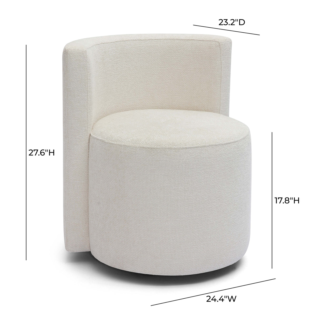Alyssa Cream Performance Chenille Rolling Desk Chair by TOV Furniture – photo 6 of 6
