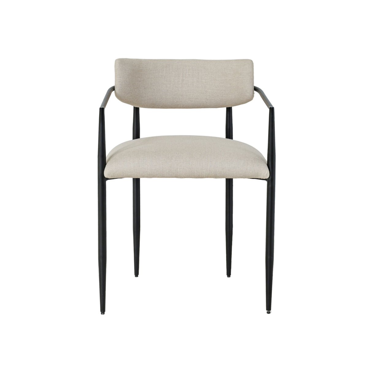 Forte Cream Linen Forged Iron Dining Chair by TOV Furniture – photo 1 of 7