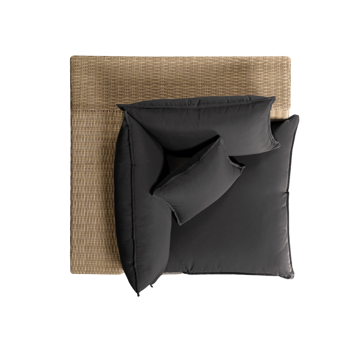 Cali Black Performance Fabric & Brown Wicker Outdoor Corner Chair by TOV Furniture – photo 4 of 5
