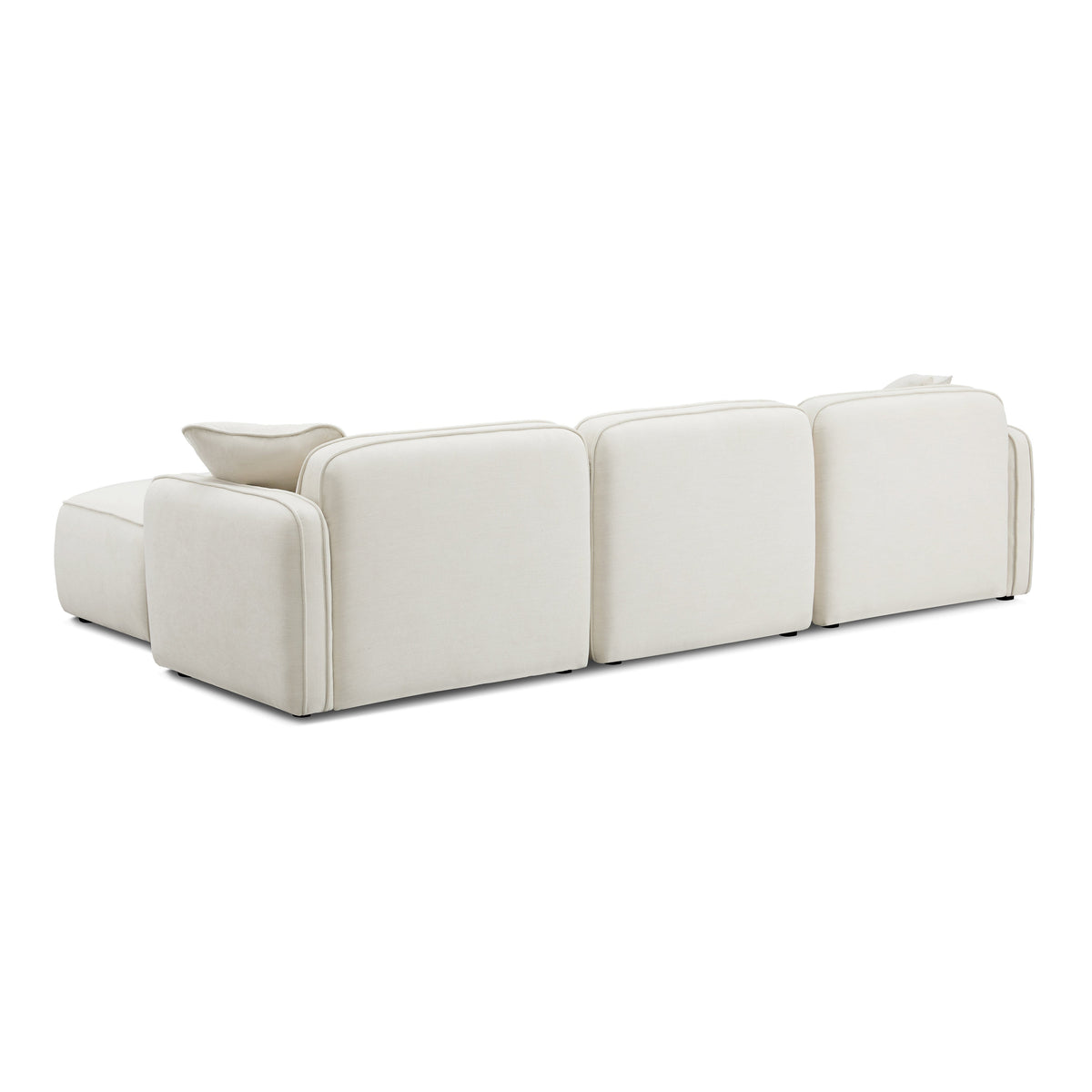 Travie 4-Piece Sand Upcycled Performance Linen Modular Sectional by TOV Furniture – photo 7 of 10